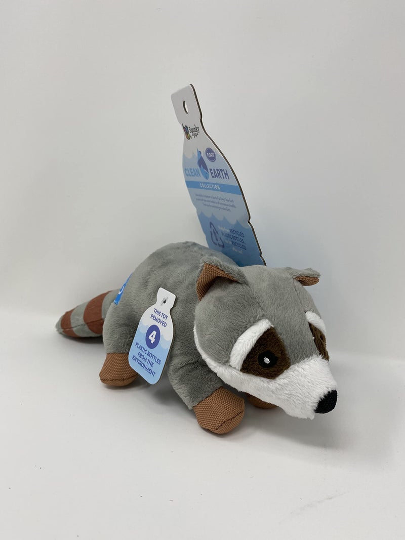 Spunky Pup Clean Earth Plush Raccoon | Made from 100% Recycled Water Bottles | Small Gray 7261 - Image 3